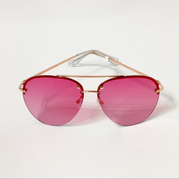 Pink Aviator sunglasses.  NWOT - Picture 2 of 6